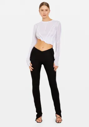 ASYMMETRIC LONG SLEEVE TEE WHITE