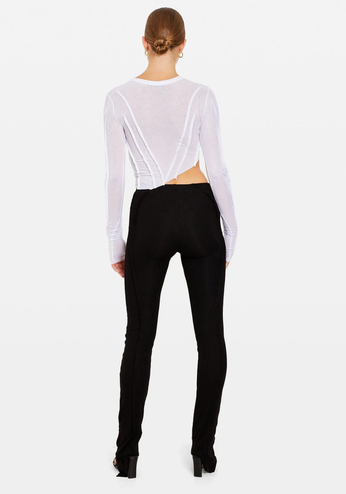 ASYMMETRIC LONG SLEEVE TEE WHITE