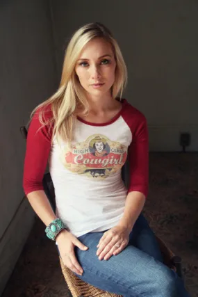 High class cowgirl burnout tee