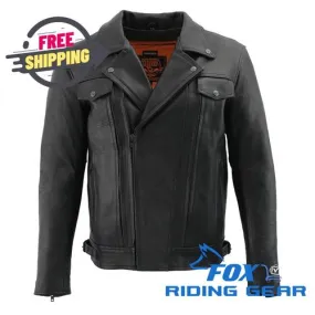 OPEN BOX OEM Milwaukee Leather Pistol Pete Leather Motorcycle Jacket | Black | Mens Size: XL | LKM1720-XLT Tall