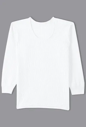 SONA Comfortable Full Sleeves Thermal for Kids Vest Shirt White