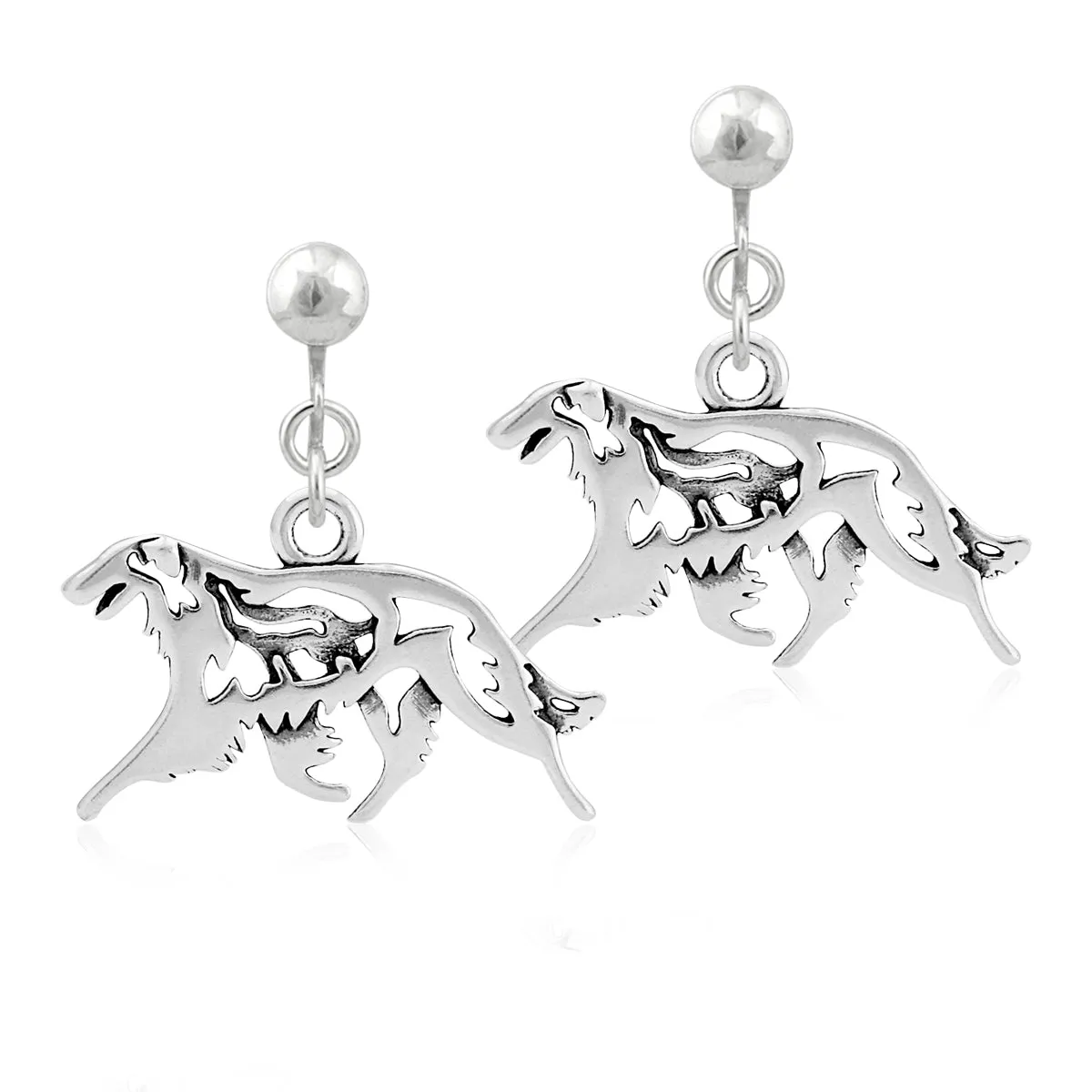 Sterling Silver Borzoi Earrings