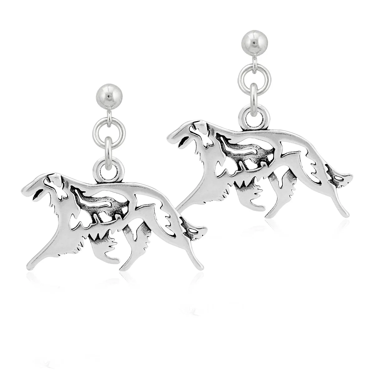 Sterling Silver Borzoi Earrings